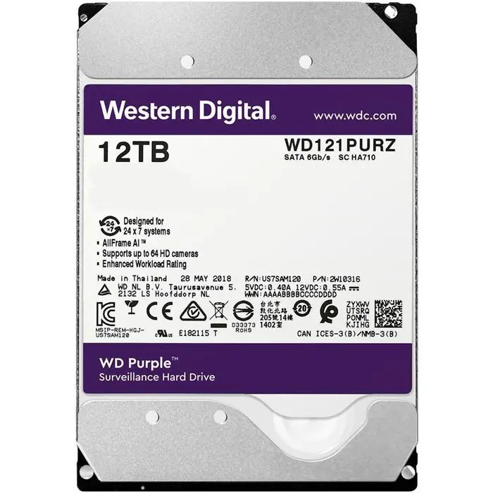 هارد اینترنال وسترن دیجیتال سری Purple ظرفیت 12 ترابايت -gallery-6 - https://www.redtil.com